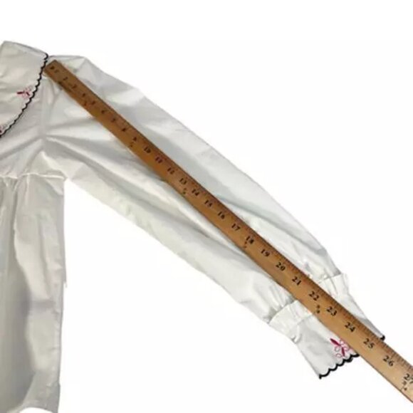 CRAS Denmark Nayacras Women Blouse Ebroidered Collar Shirt Top White size 36 - Picture 12 of 12